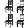 Image de vidaXL Chaises à manger lot de 4 marron foncé pinède vidaXL vidaXL