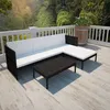 Image de Vidaxl Salon De Jardin 3 Pcs Avec Coussins RÃ©sine TressÃ©e Noir