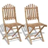 Image de Vidaxl Chaises Pliables De Jardin 2 Pcs Bambou