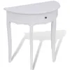 Image de vidaXL Table console avec tiroir Demi-ronde Blanc 241530