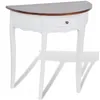 Image de vidaXL Table Console Avec Tiroir Et Dessus De Table Marron Demi-Ronde