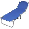 Image de vidaXL Vidaxl Chaise Longue Pliable Acier Enduit De Poudre Bleu
