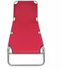 Image de vidaXL Chaise Longue Pliable Acier Enduit De Poudre Rouge