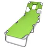 Image de vidaXL Chaise longue avec coussin de tête acier enduit de poudre vert41484