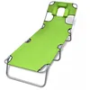 Image de vidaXL Chaise Longue Avec Coussin De Tête Acier Enduit De Poudre Vert