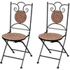 Image de vidaXL Vidaxl Chaises Pliables De Bistro 2 Pcs Céramique Terre Cuite