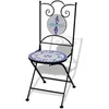 Image de Chaises Pliables De Bistro 2 Pcs Céramique Bleu Et Blanc