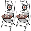 Image de vidaXL Chaises pliables de bistro 2 pcs Céramique Terre cuite et blanc41535
