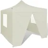 Image de vidaXL Vidaxl Tente Pliable Avec 4 Parois Crème 3 X 3 M