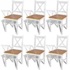 Image de vidaXL Chaises à manger lot de 6 blanc pinède271497