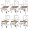 Image de vidaXL Chaises De Salle À Manger Design Ergonomique & Finition Facile À Nettoyer 6 Pcs Pin Massif