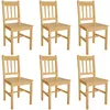 Image de vidaXL Chaises De Salle À Manger Design Ergonomique & Finition Facile À Nettoyer 6 Pcs Bois De Pin