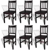 Image de vidaXL Chaises à manger lot de 6 marron foncé pinède271499