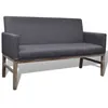 Image de vidaXL Banc avec coussin rembourré tissu hévéa gris foncé 241664