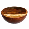 Image de vidaXL Table basse Forme de bol avec base en acier Bois recyclé 241648