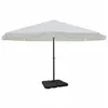 Image de Parasol blanc en aluminium avec base mobile