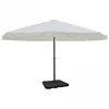 Image de vidaXL Parasol blanc en aluminium avec base mobile vidaXL