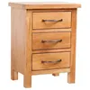 Image de vidaXL Table de chevet avec 3 tiroirs 40x30x54 cm Bois de chêne massif