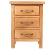 Image de vidaXL Vidaxl Table De Chevet Marron À  3 Tiroir En Chêne 40 X 30 X 54 Cm Table D'appoint