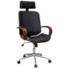 Image de vidaXL Chaise de bureau avec appuie-tête Bois cintré Similicuir241686