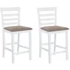 Image de vidaXL Chaises de bar lot de 2 blanc tissu241702