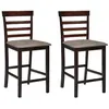 Image de vidaXL Tabourets de bar 2 pcs Marron Tissu241704