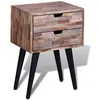 Image de vidaXL Table de chevet avec 2 tiroirs Bois de teck recyclé 241711
