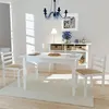 Image de vidaXL Chaises à manger lot de 2 blanc hévéa solide et velours242030