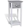 Image de vidaXL Table de chevet avec 1 tiroir Gris et blanc 242038