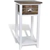Image de vidaXL Table de chevet avec 1 tiroir Marron et blanc 242039