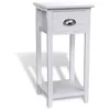 Image de vidaXL Table de chevet avec 1 tiroir Blanc 242040