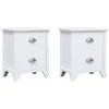 Image de vidaXL Vidaxl Table De Chevet 2 Pcs Avec 2 Tiroirs Blanc