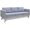 Image de vidaXL Canapé à 3 places Tissu Gris clair