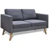 Image de vidaXL Canapé à 2 places Tissu Gris foncé 242220