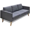 Image de vidaXL Canapé à 3 places Tissu Gris foncé 242221