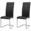 Image de vidaXL Chaises à manger cantilever lot de 2 noir similicuir242289