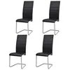 Image de vidaXL Chaises à manger cantilever lot de 4 noir similicuir242290