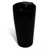 Image de Vasque Ã  trou de trop-plein/robinet cÃ©ramique Noir pour salle de bain