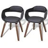 Image de vidaXL Chaises à manger lot de 2 noir bois courbé et similicuir271944