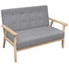 Image de vidaXL Canapé à 2 places Tissu Gris clair