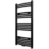 Image de vidaXL Sèche-serviettes eau chaude à rails incurvés Noirs de 500 x 1160 mm