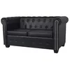 Image de VidaXL CanapÃ© Chesterfield Ã 2 Places Cuir SynthÃ©tique Noir