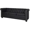 Image de vidaXL Canapé Chesterfield à 3 places cuir synthétique noir