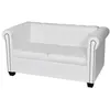 Image de vidaXL Canapé Chesterfield à 2 places cuir synthétique blanc