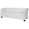 Image de vidaXL Canapé Chesterfield de 3 places Blanc