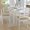 Image de vidaXL Vidaxl Chaises De Salle À Manger 6 Pcs Blanc Bois Solide Et Velours