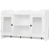 Image de vidaXL Vitrine Murale Avec Étagère De Livre / Dvd / Verre En Mdf Blanc