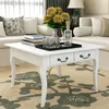 Image de vidaXL Table basse avec 4 tiroirs Blanc 242436