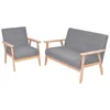 Image de vidaXL Ensemble de canapés 2 pcs Tissu Gris clair