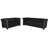 Image de vidaXL Canapé Chesterfield à 2 places et à 3 places noir